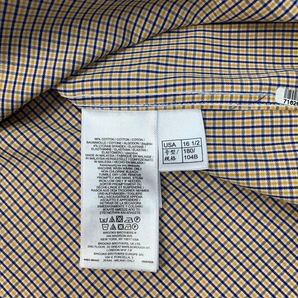 Brooks Brothers Shirt Mens 16.5 Plaid Madison Button Up Supima Cotton Stretch - Picture 6 of 10